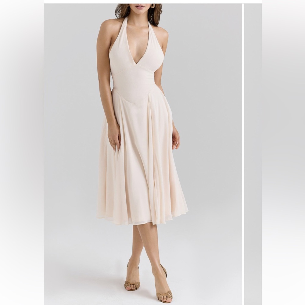 House of CB Cream Midi Dress
